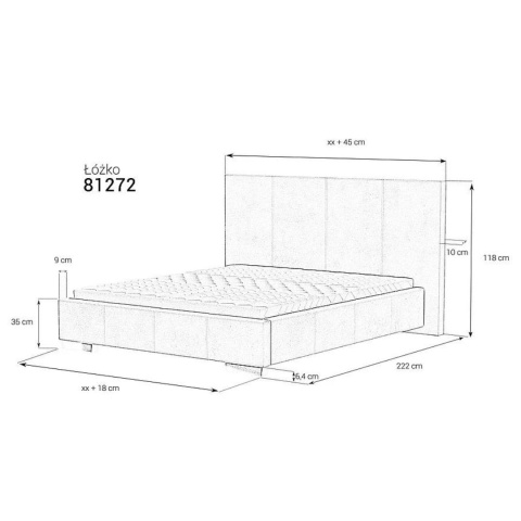 Łóżko tapicerowane 81272 90x200 cm