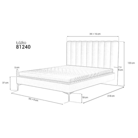 Łóżko tapicerowane 81240 80x200 cm