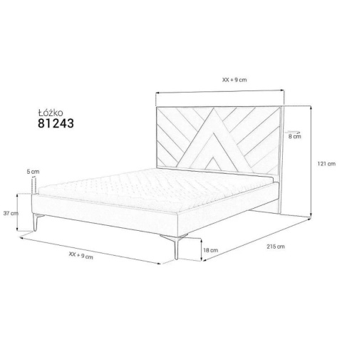 Łóżko tapicerowane 81243 80x200 cm
