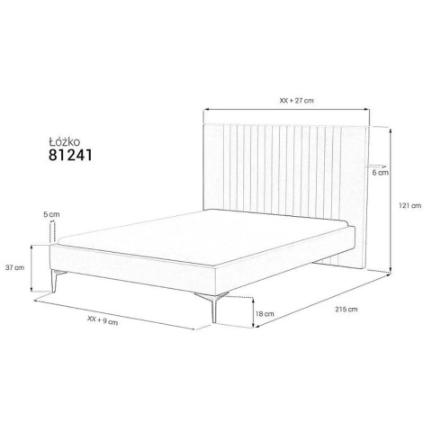 Łóżko tapicerowane 81241 80x200 cm