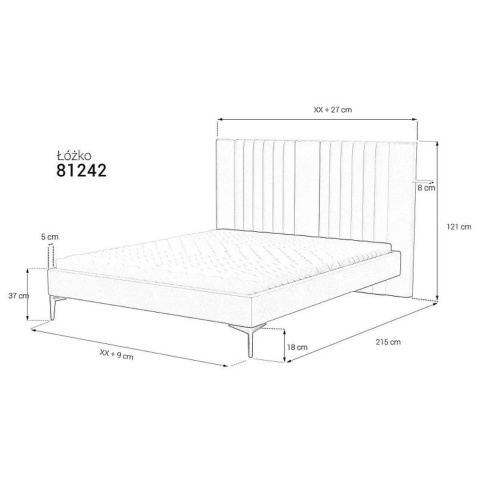 Łóżko tapicerowane 81242 80x200 cm