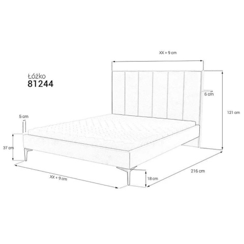 Łóżko tapicerowane 81244 80x200 cm