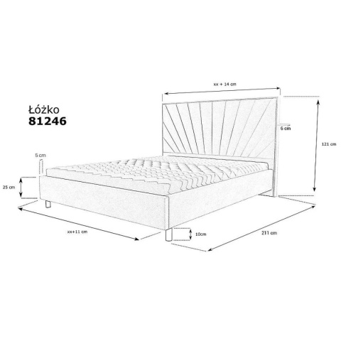Łóżko tapicerowane 81246 80x200 cm