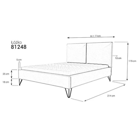 Łóżko tapicerowane 81248 80x200 cm