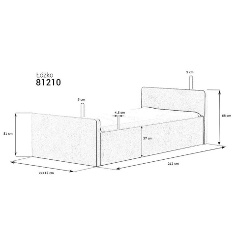 Łóżko tapicerowane 81210 80x200 cm