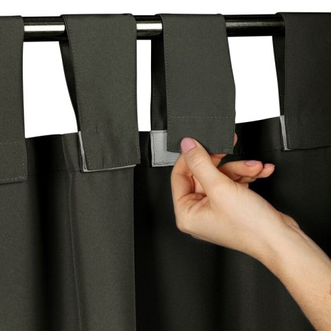 ZASŁONA GOTOWA GARDEN NA SZELKACH 155 X 220 CM GRAFITOWY