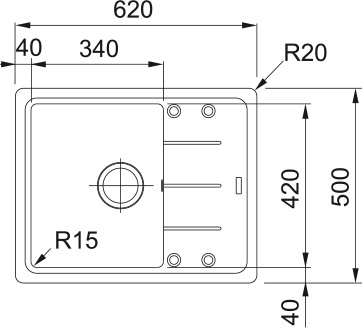 Zlewozmywak Basis BFG 611-62 kolor onyx