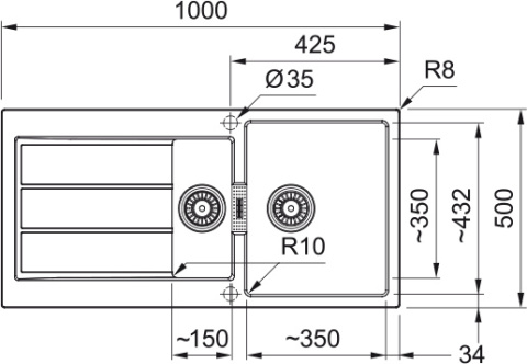 Zlewozmywak Sirius 2.0 S2D 651-100 kolor onyx tectonite