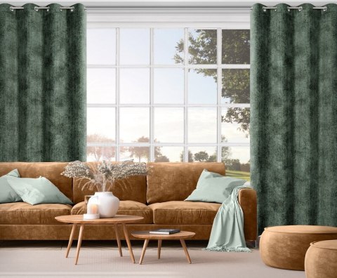 ZASŁONA GOTOWA ALETA 135 X 250 CM CIEMNOZIELONY
