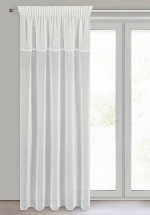 ZASŁONA GOTOWA AGIS 3 NA TAŚMIE 140 X 270 CM BIAŁY