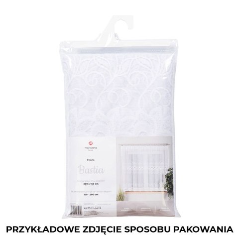 BASTIA Firanka żakardowa gotowa, szerokość 200 x wysokość 80cm, kolor 001 biały 648107/FBL/001/200080/1