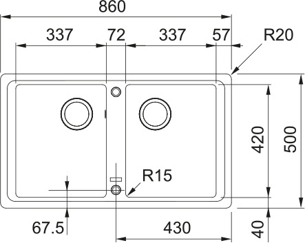 Zlewozmywak FRANKE Basis BFG 620-34-34 kolor Orzechowy