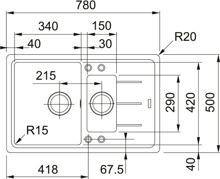 Zlewozmywak FRANKE Basis BFG 651-78 kolor Orzechowy