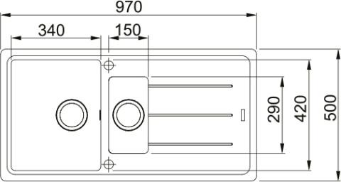 Zlewozmywak FRANKE Basis BFG 651-97 kolor Orzechowy