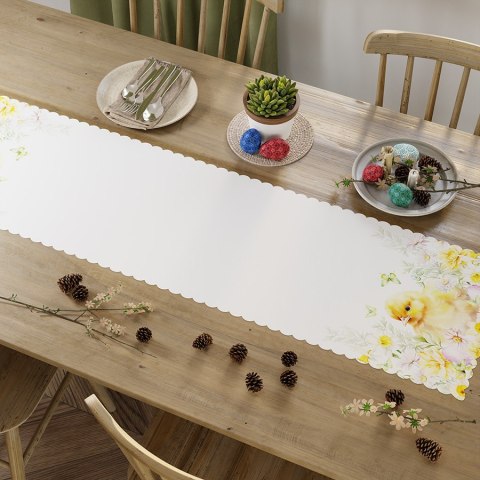 KURCZAK W KWIATACH Bieżnik NINA WODOODPORNA, 38x140cm, kolor 001 żółty PWI223/KSP/C01/038140/1