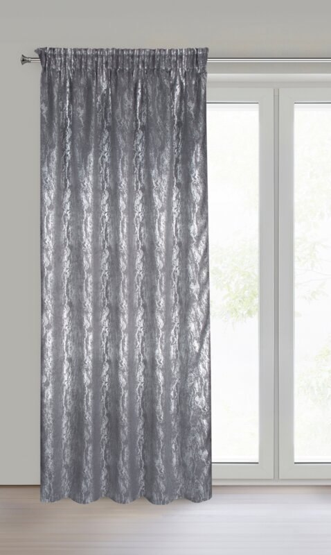 ZASŁONA GOTOWA ELISE NA TAŚMIE 140 X 270 CM STALOWY