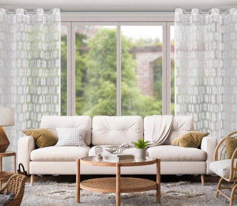 FIRANA GOTOWA ROZI 140 X 250 CM BIAŁY