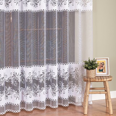 Firanka żakardowa na metry 018074 wysokość 250 cm kolor biały