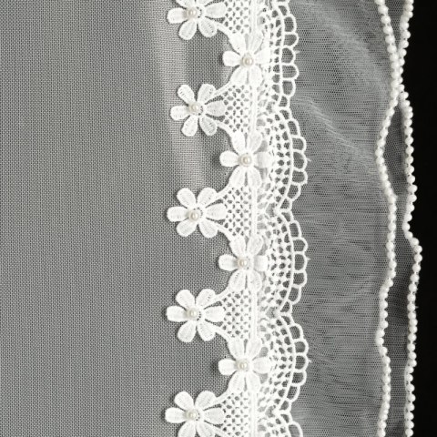 FIRANA GOTOWA LARISA NA TAŚMIE 140 X 270 CM BIAŁY