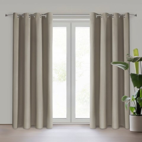 ZASŁONA GOTOWA NERISA 140 X 250 CM CIEMNOBEŻOWY