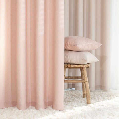MOLLY Zasłona gotowa na przelotkach, szerokość 140cm x wysokość 250cm, kolor 004 pudrowy róż 651350/ZGP/004/140250/1