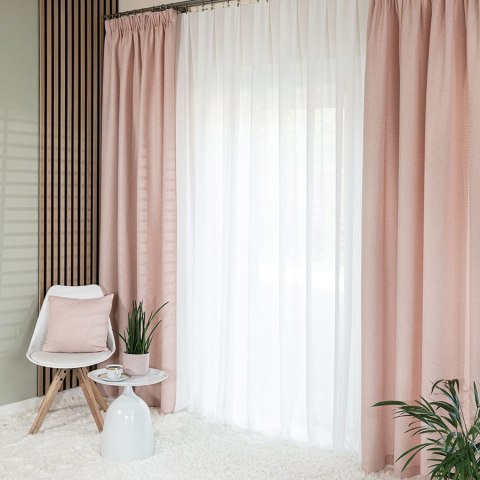 MOLLY Zasłona gotowa na taśmie, szerokość 140cm x wysokość 250cm, kolor 004 pudrowy róż 651350/ZGT/004/140250/1