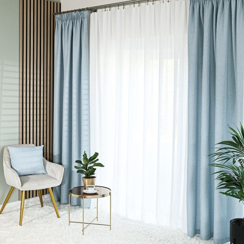 MOLLY Zasłona gotowa na taśmie, szerokość 140cm x wysokość 250cm, kolor 005 jasny niebieski 651350/ZGT/005/140250/1