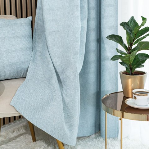 MOLLY Zasłona gotowa na taśmie, szerokość 140cm x wysokość 250cm, kolor 005 jasny niebieski 651350/ZGT/005/140250/1