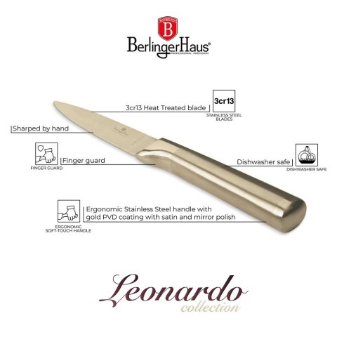 STALOWY NÓŻ DO OBIERANIA BERLINGER HAUS 9,5cm BH-2933 GOLD