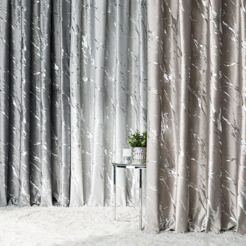 MARMA Tkanina dekoracyjna, wysokość 300cm, kolor 017 szaro-beżowy ze srebrnym nadrukiem na VELVI TD0037/TDP/017/000300/1