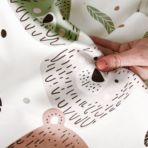 MIŁE MISIE Tkanina dekoracyjna typu MILAS, szerokość 165cm, kolor 001 beżowo zielony D00130/MIL/001/165000/1