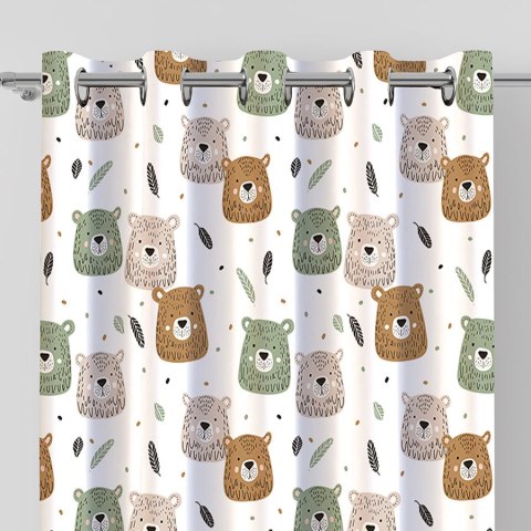 MIŁE MISIE Tkanina dekoracyjna typu MILAS, szerokość 165cm, kolor 001 beżowo zielony D00130/MIL/001/165000/1