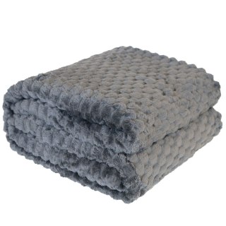 MIKOS koc dekoracyjny, rozmiar 160x200cm, kolor 008 ciemny szary MIKOS0/KOD/008/160200/1