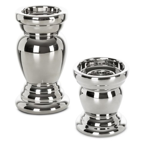 ŚWIECZNIK DEKORACYJNY TONGA 10 X 10 X 11 CM SREBRNY