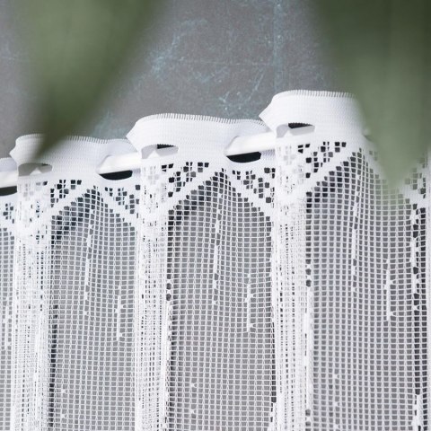 Zazdrostka żakardowa ze wzorem po całości, wysokość 40cm, kolor 001 biały 000146/BIS/001/000040/1