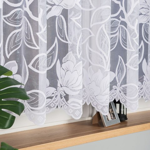 Firanka żakardowa ze wzorem po całości wysokość 140cm, kolor 001 biały 023338/000/001/000140/1