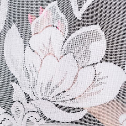 Firanka żakardowa ze wzorem po całości wysokość 140cm, kolor 001 biały 023338/000/001/000140/1