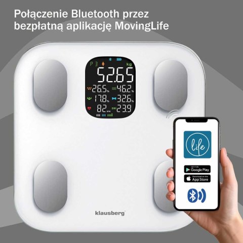 ANALITYCZNA WAGA ŁAZIENKOWA SMART IOS ANDROID KLAUSBERG KB-7855