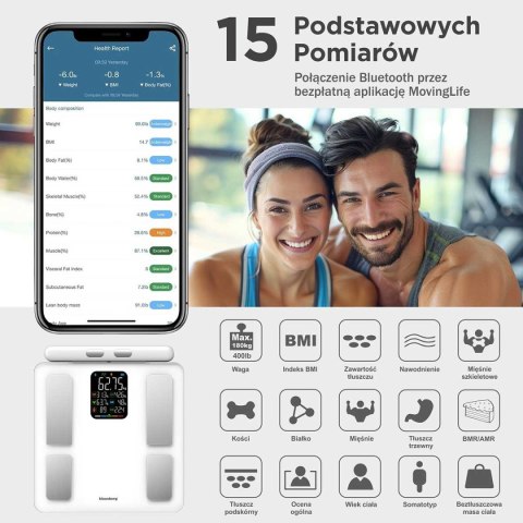 ANALITYCZNA WAGA ŁAZIENKOWA SMART IOS ANDROID KLAUSBERG KB-7857