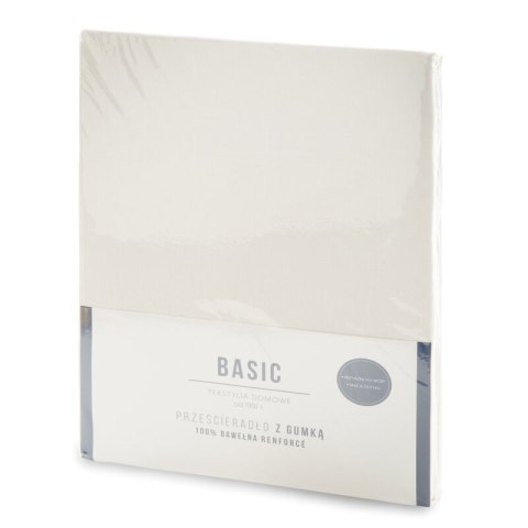 PRZEŚCIERADŁO Z GUMKĄ BASIC 180 X 200 X 30 CM KREMOWY