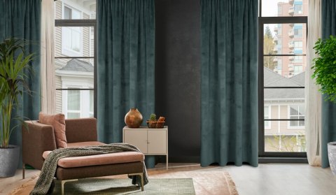 ZASŁONA GOTOWA ELIZA NA TAŚMIE 140 X 300 CM CIEMNOMIĘTOWY