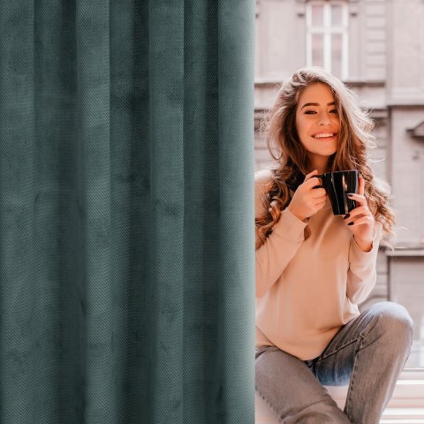 ZASŁONA GOTOWA ELIZA NA TAŚMIE 140 X 300 CM CIEMNOMIĘTOWY