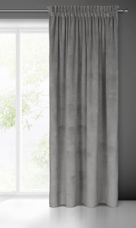 ZASŁONA GOTOWA ELIZA NA TAŚMIE 140 X 300 CM SZARY