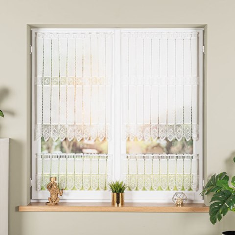 Zazdrostka haftowana panelowa na batyście, wysokość 90cm, kolor 010 naturalny 096269/388/010/000090/1