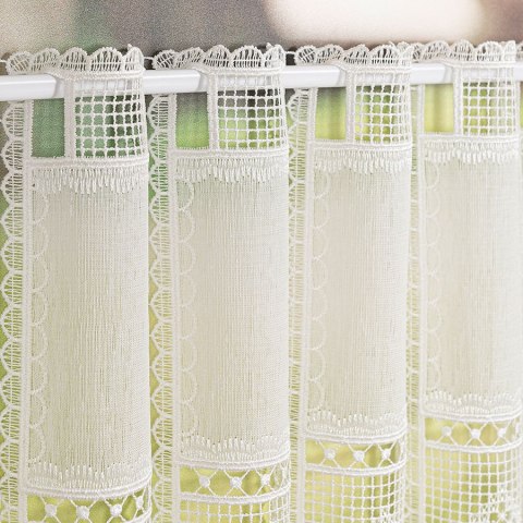 Zazdrostka haftowana panelowa na batyście, wysokość 90cm, kolor 010 naturalny 096269/388/010/000090/1