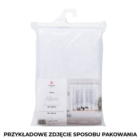 OKSANA Firanka żakardowa gotowa, szerokość 600 x wysokość 160cm, kolor 001 biały 049360/FBL/001/600160/1