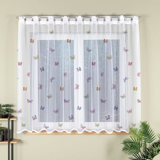 MOTYLKI Firanka żakardowa gotowa na prosto, szerokość 300 x wysokość 170cm, kolor 001 biały P00310/FBP/001/300170/1