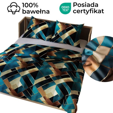 RUBIK Komplet pościeli z satyny bawełnianej 160x200cm 100051/SAT/000/160200/1