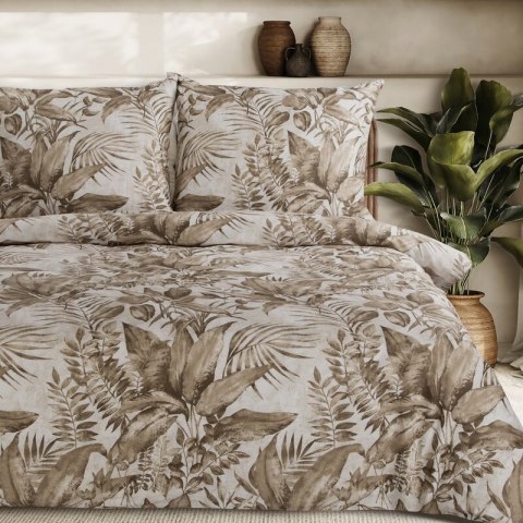 KOMPLET POŚCIELI SATYNOWEJ SPRING 46 160 X 200 CM CIEMNOBEŻOWY