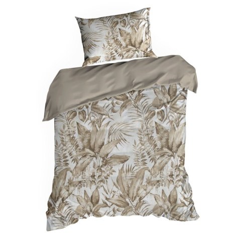 KOMPLET POŚCIELI SATYNOWEJ SPRING 46 160 X 200 CM CIEMNOBEŻOWY